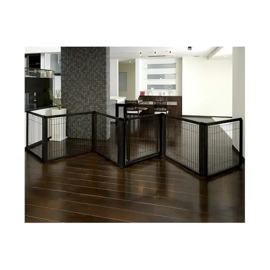 6 Panel Convertible Elite Pet Gate - Black Photo 3