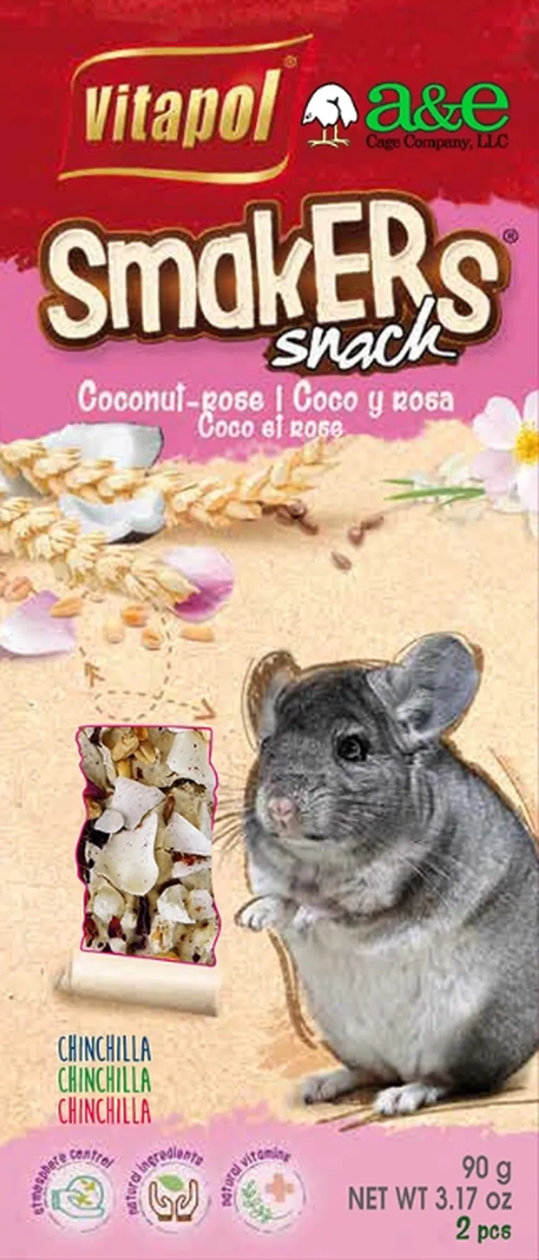 A&E Cage Company Smakers Coconut-Rose Sticks for Chinchillas Photo 1