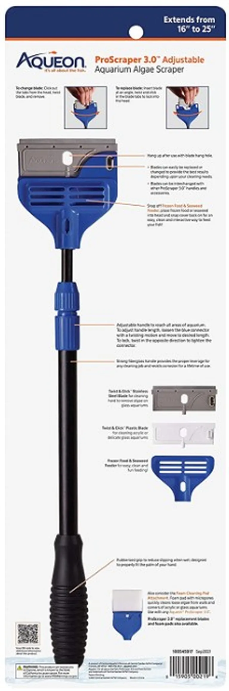 Aqueon ProScraper 3.0 Adjustable Aquarium Algae Scraper Photo 2