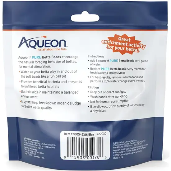 Aqueon Pure Betta Beads Blue Photo 2