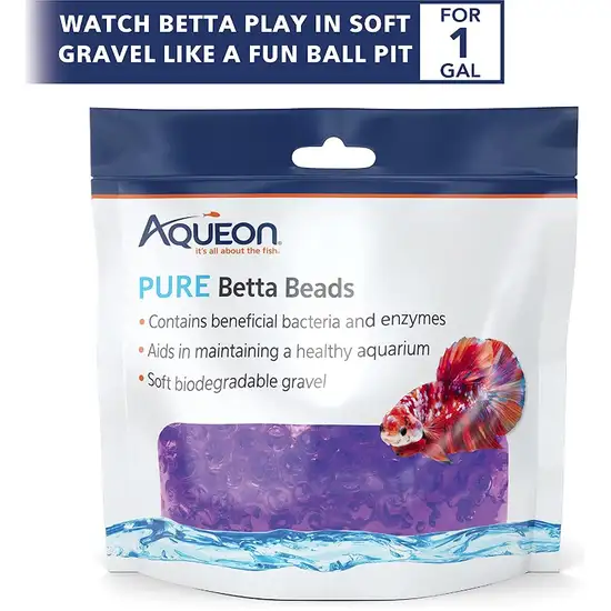 Aqueon Pure Betta Beads Purple Photo 3