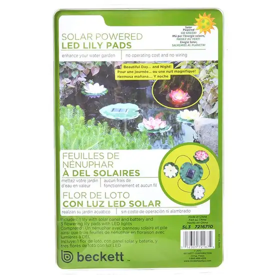 Beckett Solar LED Lily Lights for Ponds Photo 1