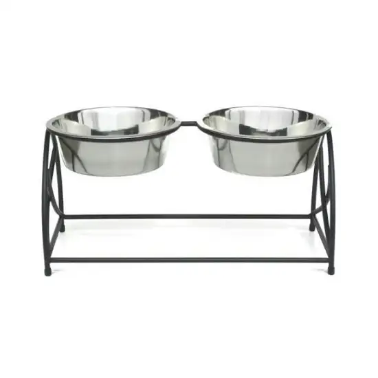 Butterfly Double Elevated Dog Feeder - Large Photo 1