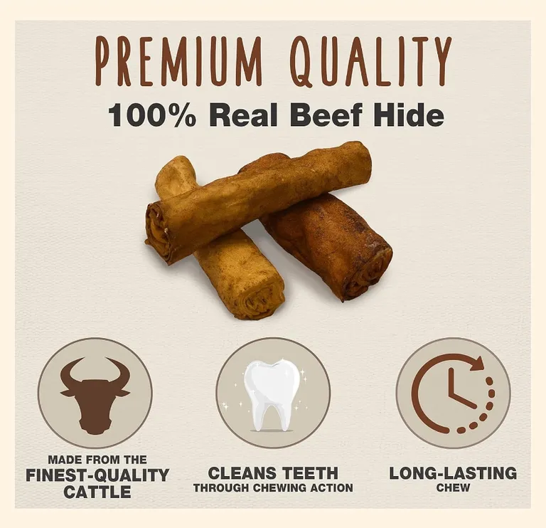 Cadet Premium Grade Beef Hide Chew Curls Peanut Butter Flavor Photo 2