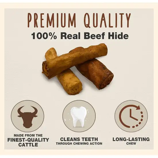 Cadet Premium Grade Beef Hide Chew Curls Peanut Butter Flavor Photo 3