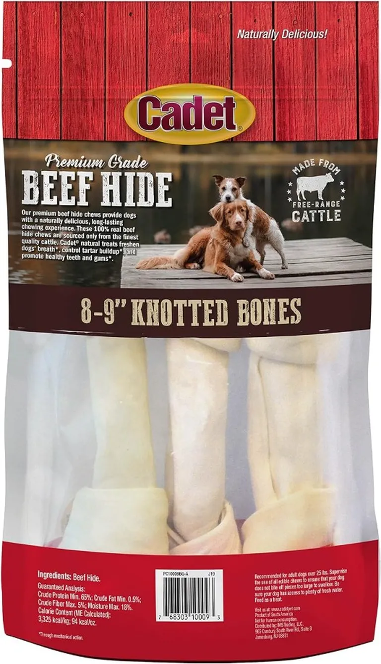 Cadet Premium Grade Beef Hide Knotted Bones 8 Inch Photo 2