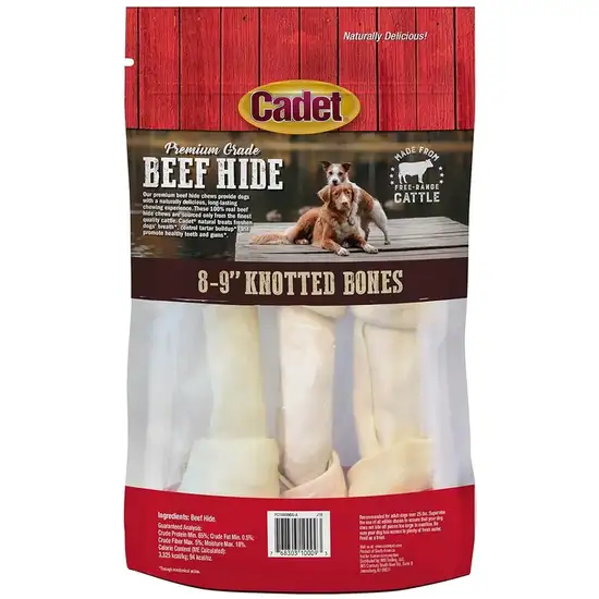 Cadet Premium Grade Beef Hide Knotted Bones 8 Inch Photo 2