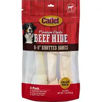 Photo of Cadet Premium Grade Beef Hide Knotted Bones 8 Inch