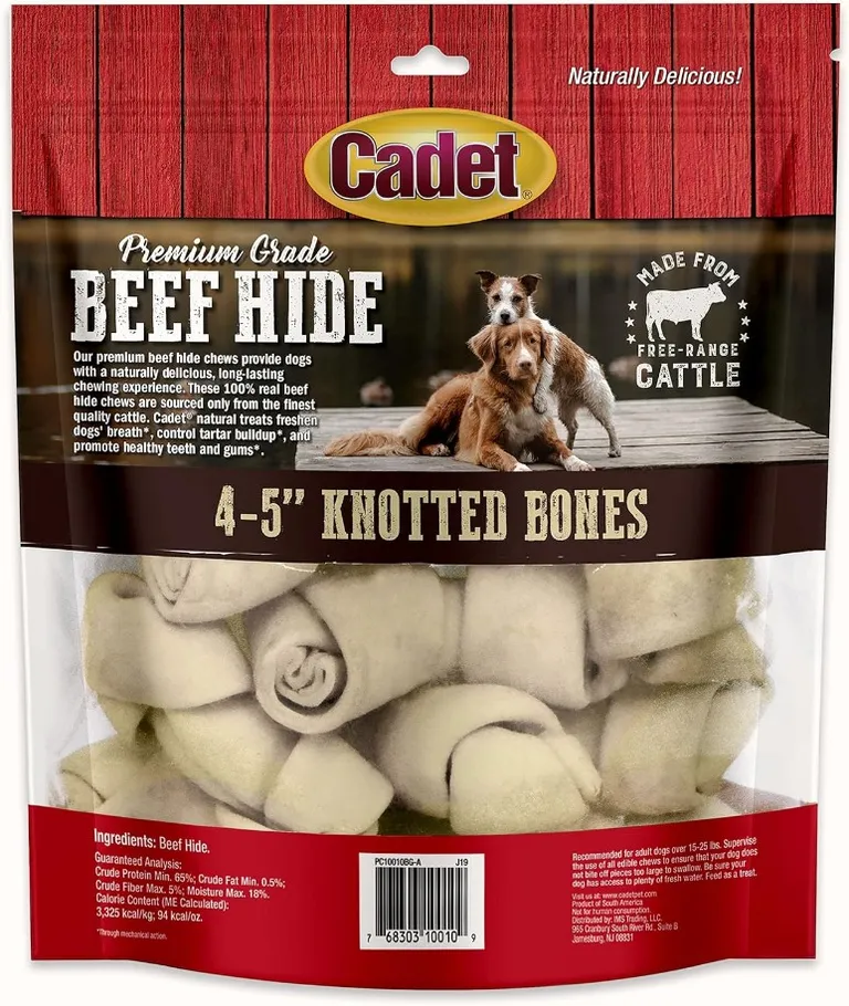 Cadet Premium Grade Beef Hide Knotted Bones 4 Inch Photo 2