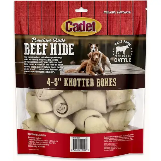 Cadet Premium Grade Beef Hide Knotted Bones 4 Inch Photo 2