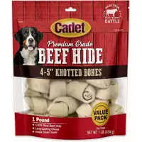 Photo of Cadet Premium Grade Beef Hide Knotted Bones 4 Inch