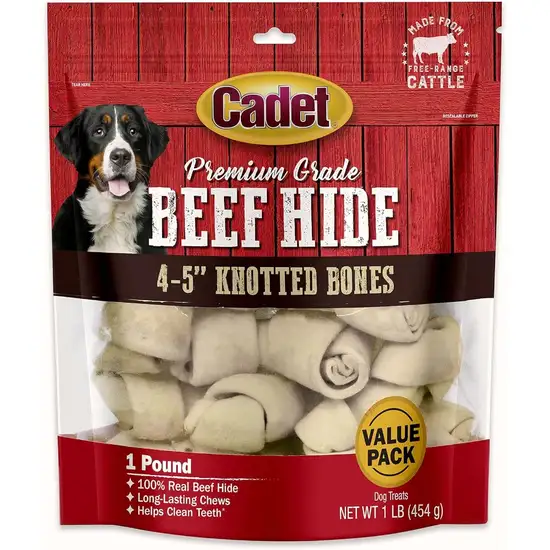 Cadet Premium Grade Beef Hide Knotted Bones 4 Inch Photo 1