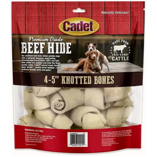 Cadet Premium Grade Beef Hide Knotted Bones 4 Inch Photo 2