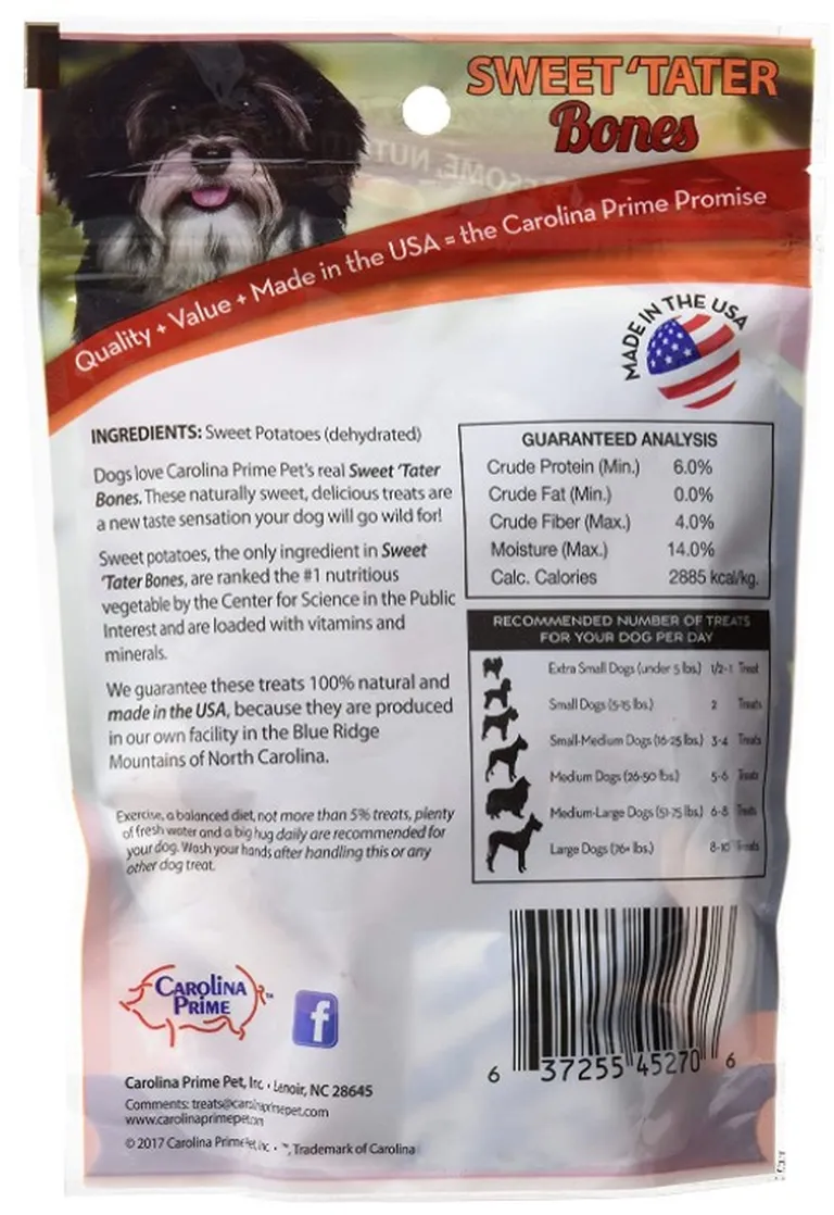 Carolina Prime Sweet Tater Bones Dog Treats Photo 1