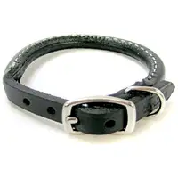 Photo of Circle T Pet Leather Round Collar - Black