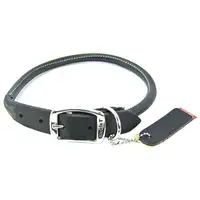 Photo of Circle T Pet Leather Round Collar - Black