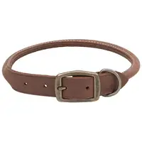 Photo of CircleT Rustic Leather Dog Collar Chocolate