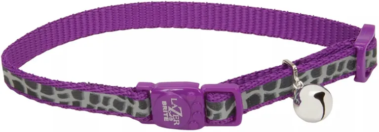 Coastal Pet Lazer Brite Reflective Adjustable Breakaway Cat Collar Purple Animal Print Photo 1