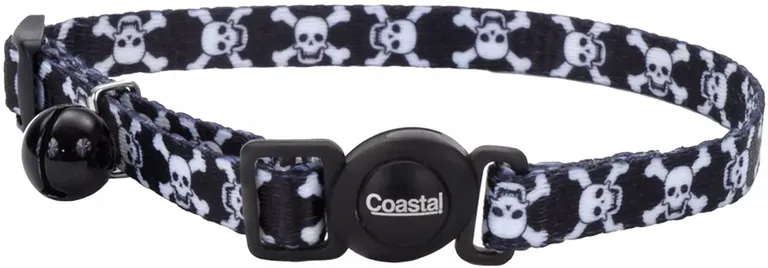 Coastal Pet Safe Cat Adjustable Breakaway Collar Black Skulls Photo 1