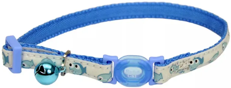 Coastal Pet Safe Cat Glow in the Dark Adjustable Breakaway Collar Blue Fish Photo 1