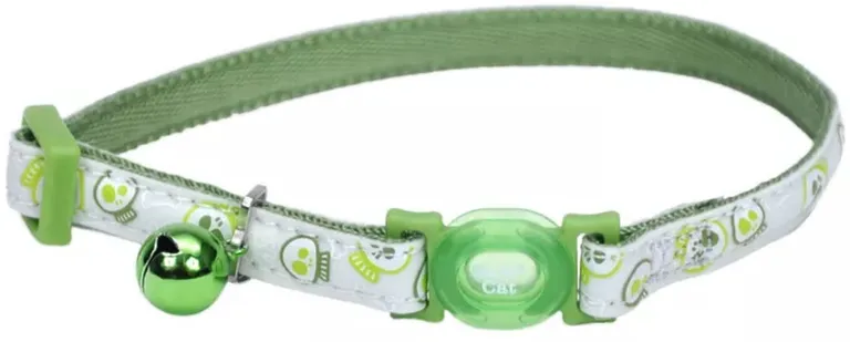 Coastal Pet Safe Cat Glow in the Dark Adjustable Breakaway Collar Lime Skulls Photo 1