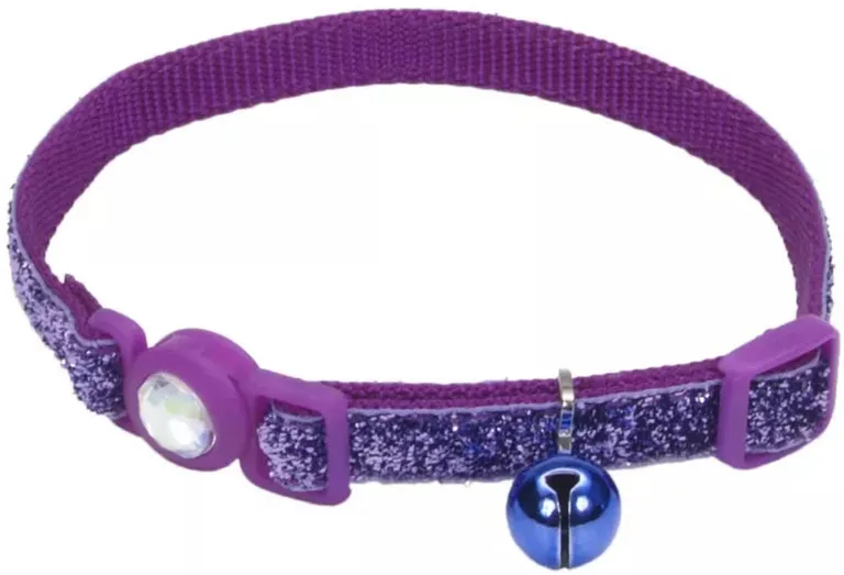 Coastal Pet Safe Cat Jeweled Buckle Adjustable Breakaway Collar Purple Glitter Photo 1