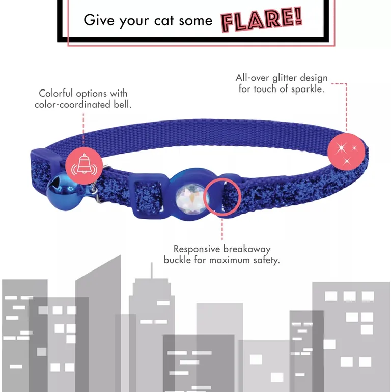 Coastal Pet Safe Cat Jeweled Buckle Adjustable Breakaway Collar Purple Glitter Photo 2