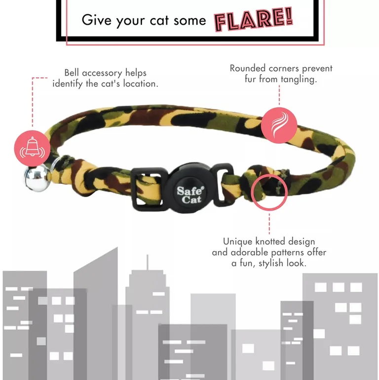 Coastal Pet Safe Cat Round Fashion Collar Black Stars Photo 1