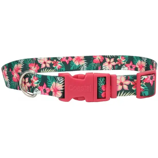 Coastal Pet Styles Adjustable Dog Collar Tropical Flower Photo 1