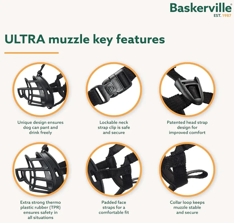 Company of Animals Baskerville Ultra Muzzle for Dogs Photo 3