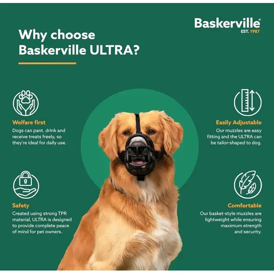 Company of Animals Baskerville Ultra Muzzle for Dogs Photo 7