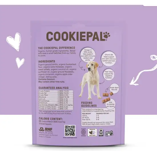 Cookie Pal Organic Dog Biscuits with Sweet Potato and Flaxseed Photo 2