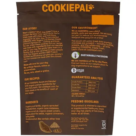 Cookie Pal Organic Dog Biscuits with Sweet Potato and Flaxseed Photo 2