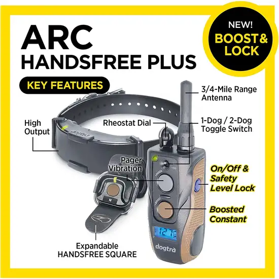 Dogtra ARC HANDSFREE Plus Boost and Lock, Remote Dog Training E-Collar Photo 3