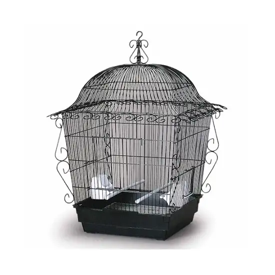 Elegant Scrollwork Bird Cage - White Photo 1