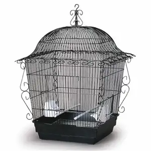 Photo of Elegant Scrollwork Bird Cage - White