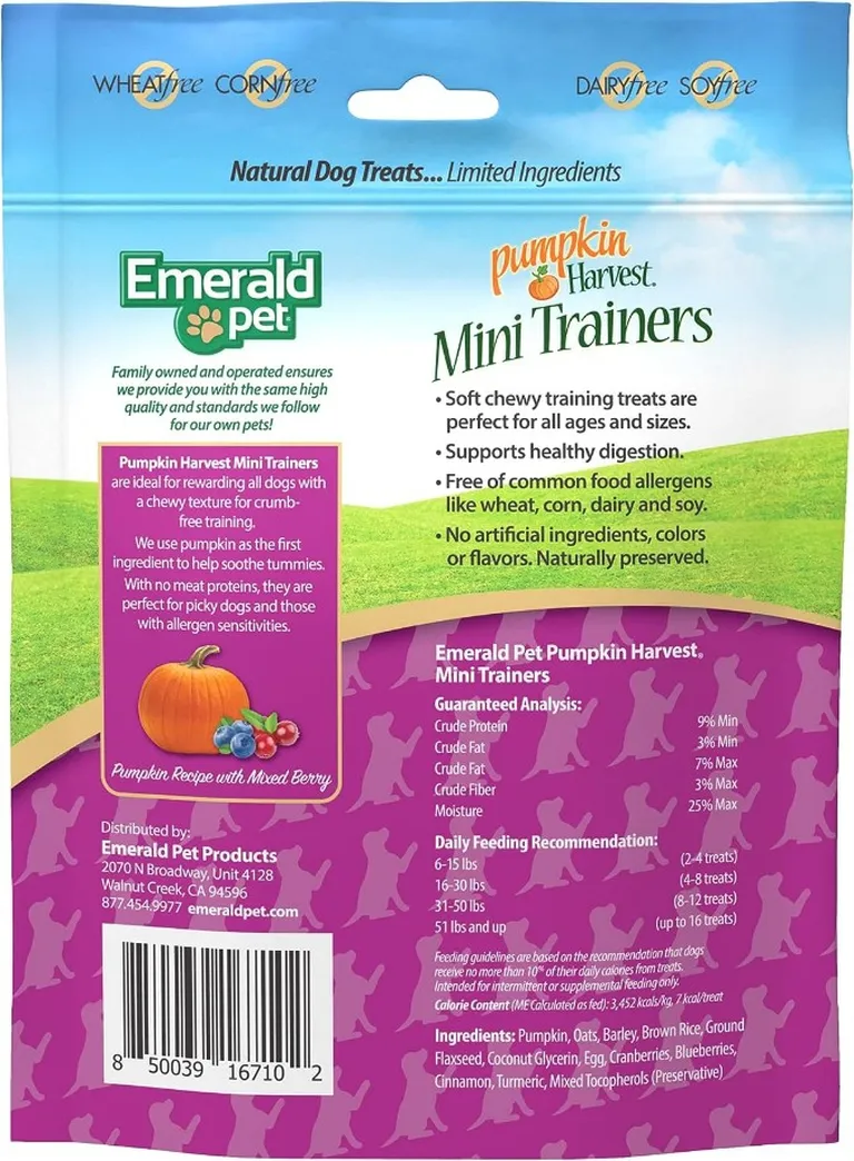 Emerald Pet Pumpkin Harvest Mini Trainers with Mixed Berries Chewy Dog Treats Photo 2