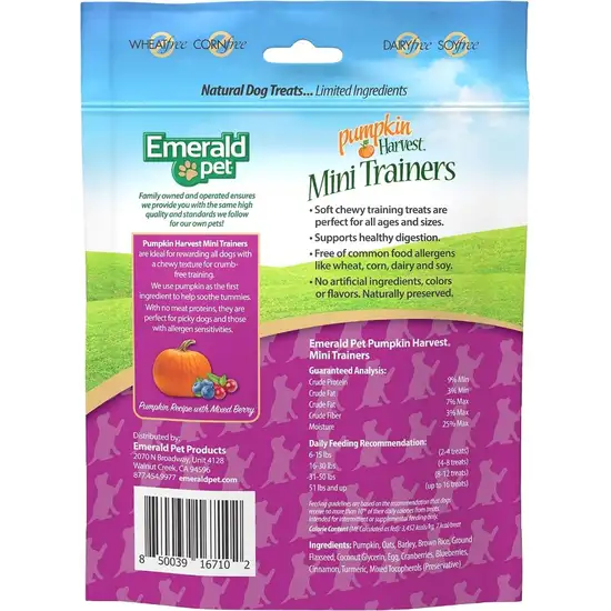 Emerald Pet Pumpkin Harvest Mini Trainers with Mixed Berries Chewy Dog Treats Photo 2