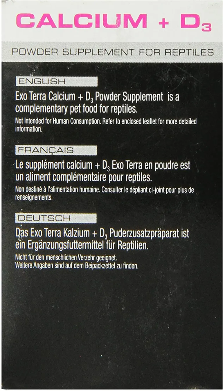 Exo-Terra Calcium + D3 Powder Supplement for Reptiles Photo 2