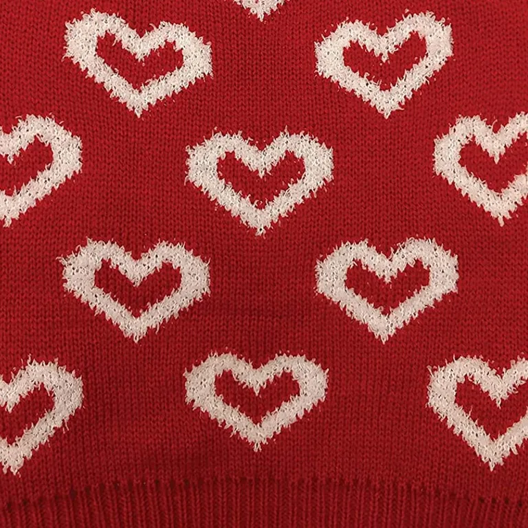 Fashion Pet All Over Hearts Dog Sweater Red Photo 2