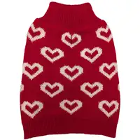 Photo of Fashion Pet All Over Hearts Dog Sweater Red