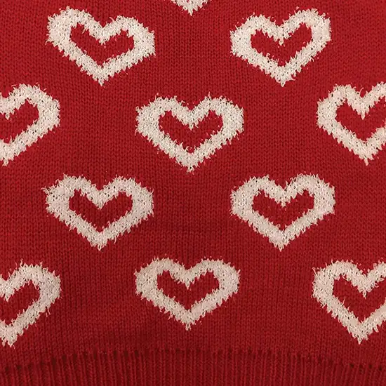 Fashion Pet All Over Hearts Dog Sweater Red Photo 3