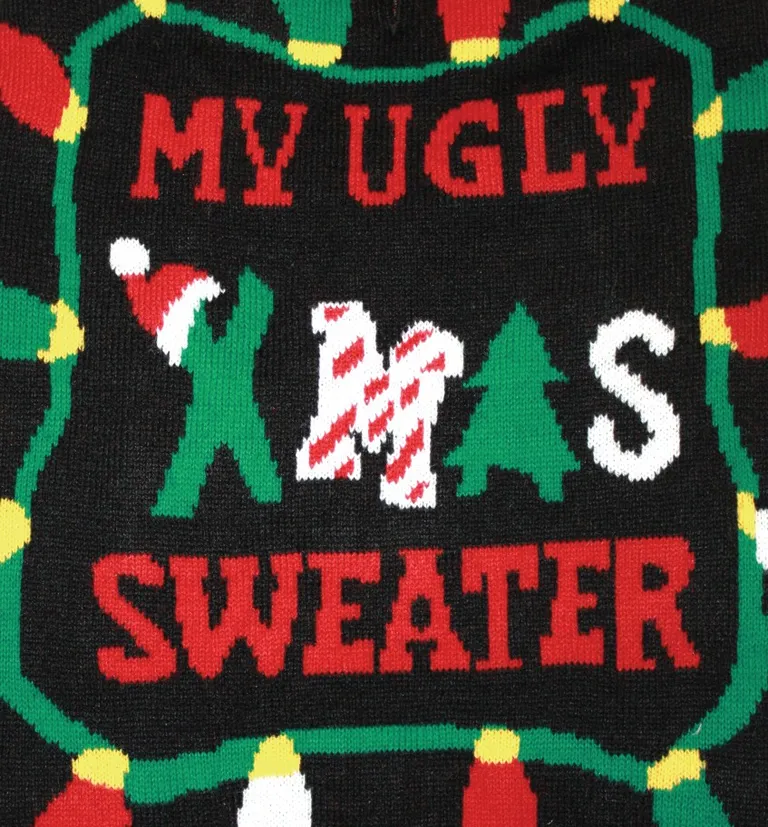 Fashion Pet Black Ugly XMAS Dog Sweater Photo 2