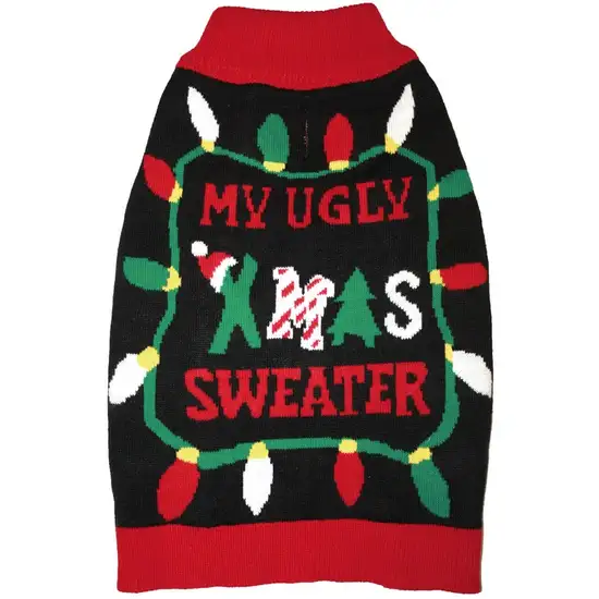 Fashion Pet Black Ugly XMAS Dog Sweater Photo 1