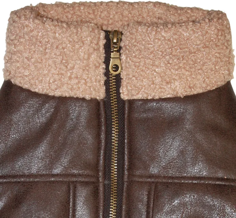 Fashion Pet Brown Bomber Dog Jacket Photo 2