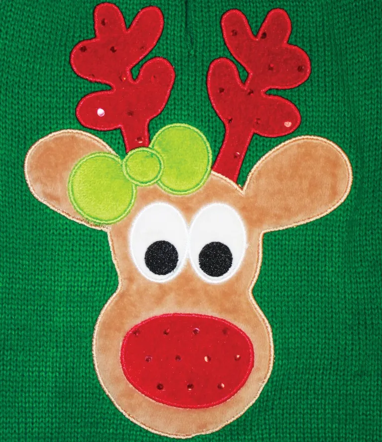 Fashion Pet Green Reindeer Dog Sweater Photo 1