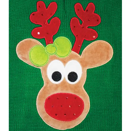 Fashion Pet Green Reindeer Dog Sweater Photo 2