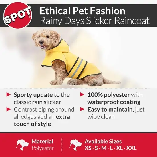 Fashion Pet Rainy Day Dog Slicker - Yellow Photo 6