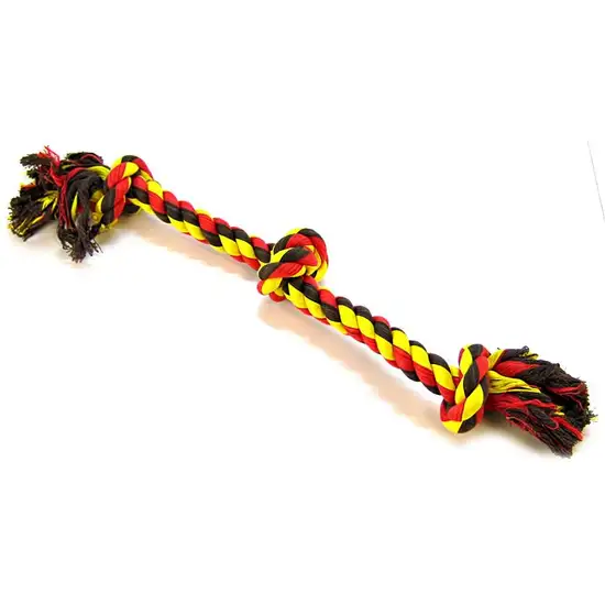 Flossy Chews Colored 3 Knot Tug Rope Photo 1