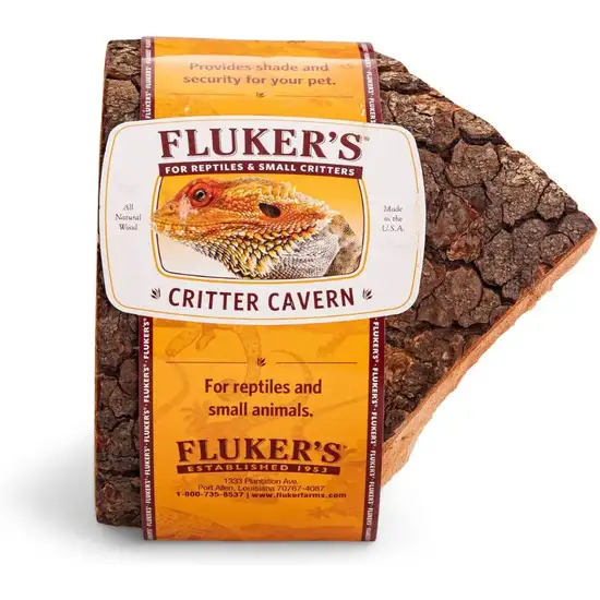 Flukers Critter Cavern Corner Half-Log Small Photo 1